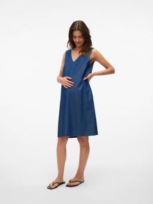 MAMA.LICIOUS MLLAMINA Maternity Dress -Dark Medium Blue Denim - 20023163