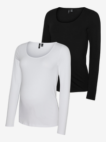 MAMA.LICIOUS VMMMAXI 2-pack Graviditetstop -Black/White - 20023428
