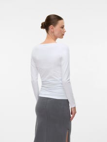 MAMA.LICIOUS Slim Fit U-ringning Topp -Bright White - 20023428