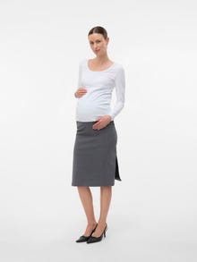 MAMA.LICIOUS Slim Fit U-ringning Topp -Bright White - 20023428