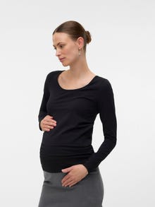 MAMA.LICIOUS Slim Fit U-Neck Top -Bright White - 20023428
