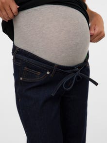 MAMA.LICIOUS Široká nohavica štýl Džínsy -Dark Blue Denim - 20023450