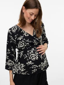 MAMA.LICIOUS Top Regular Fit Scollo a V -Black - 20023511