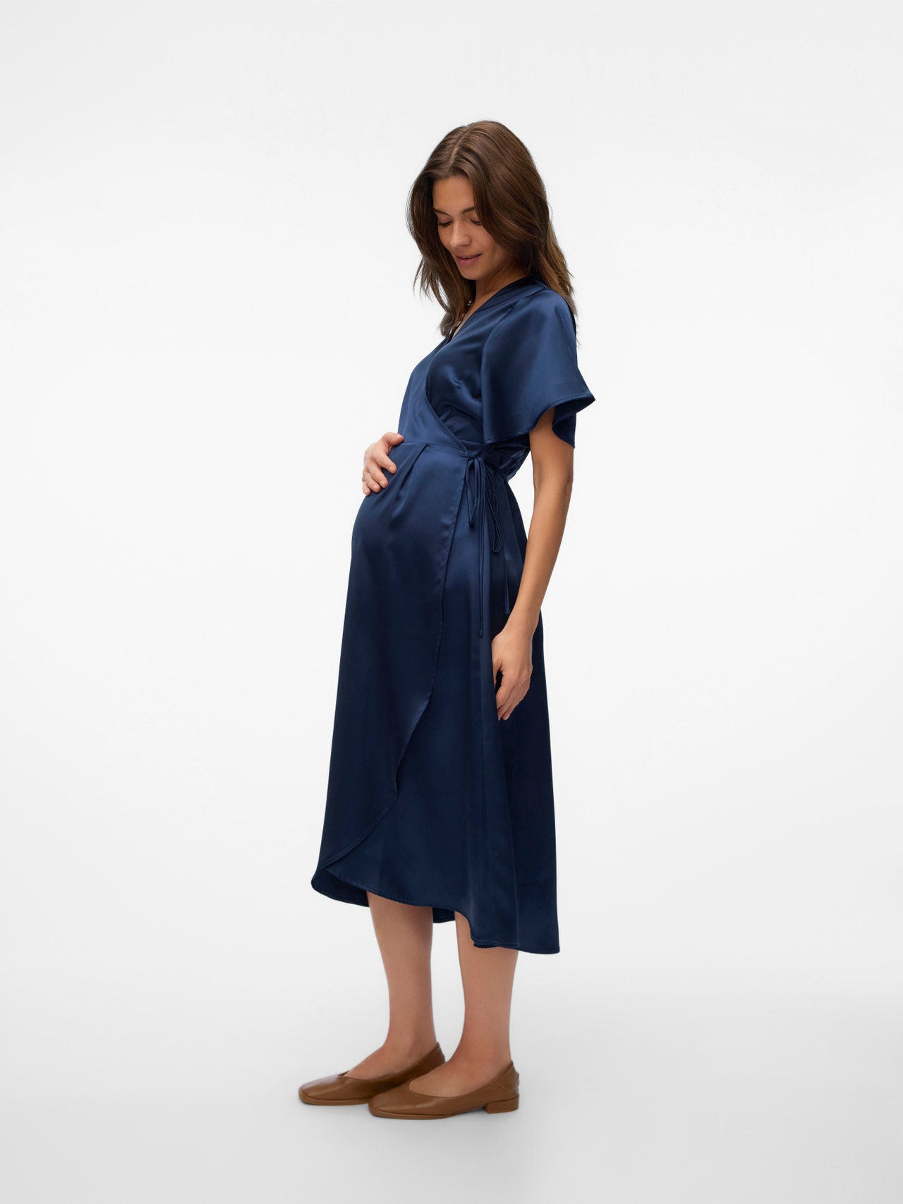 MAMA.LICIOUS Κανονική εφαρμογή Λαιμόκοψη V Μακρύ φόρεμα -Navy Blazer - 20023512