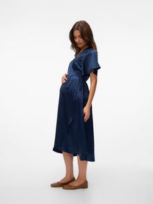 MAMA.LICIOUS Κανονική εφαρμογή Λαιμόκοψη V Μακρύ φόρεμα -Navy Blazer - 20023512