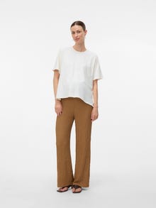 MAMA.LICIOUS Pantaloni Flared Fit Vita alta -Toasted Coconut - 20023545