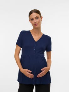 MAMA.LICIOUS Top Regular Fit Scollo a V -Navy Blazer - 20023773