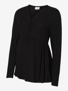 MAMA.LICIOUS Top Regular Fit Scollo a V -Black - 20023774
