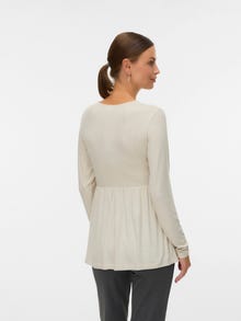 MAMA.LICIOUS Regular Fit V-Neck Top -Pumice Stone - 20023774