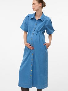 MAMA.LICIOUS VMMCASSIDY Umstandskleid -Medium Blue Denim - 20023807