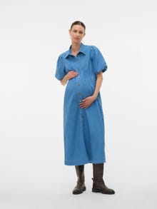 MAMA.LICIOUS VMMCASSIDY Umstandskleid -Medium Blue Denim - 20023807