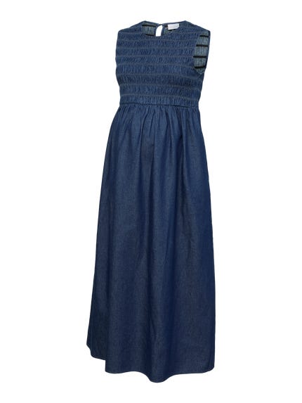 Mamalicious Pantacourt Grossesse Rome – Bleu Confortable, Taille Élastiquée & Coupe Slim Fit