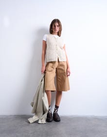 TOPSHOP Regular Fit V-Neck Knit Waistcoat -Beige - 31000008