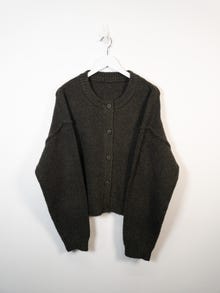 TOPSHOP Κανονική εφαρμογή Λαιμόκοψη O Πλεκτή ζακέτα -Chocolate Brown - 31000009