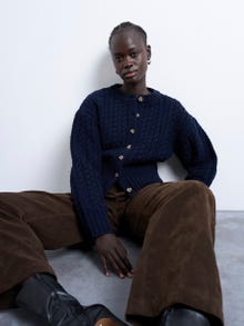 TOPSHOP Regular Fit Round Neck Knit Cardigan -Navy Blazer - 31000011