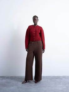 TOPSHOP Regular Fit Round Neck Knit Cardigan -Burgundy - 31000011