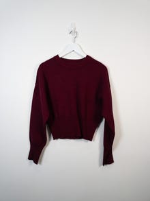 TOPSHOP Regular Fit Crew neck Pullover -Burgundy - 31000012