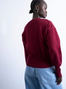 TOPSHOP Normal geschnitten Rundhalsausschnitt Pullover -Burgundy - 31000012