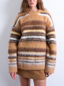 TOPSHOP Oversize fit Pyöreä pääntie Neulepuserot -Beige - 31000013