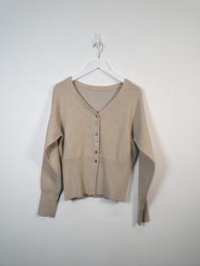 TOPSHOP Krój regularny Dekolt w serek Dzianinowy kardigan -Ivory Cream - 31000014