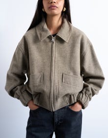 TOPSHOP Spread collar Jacket -Beige - 31000026
