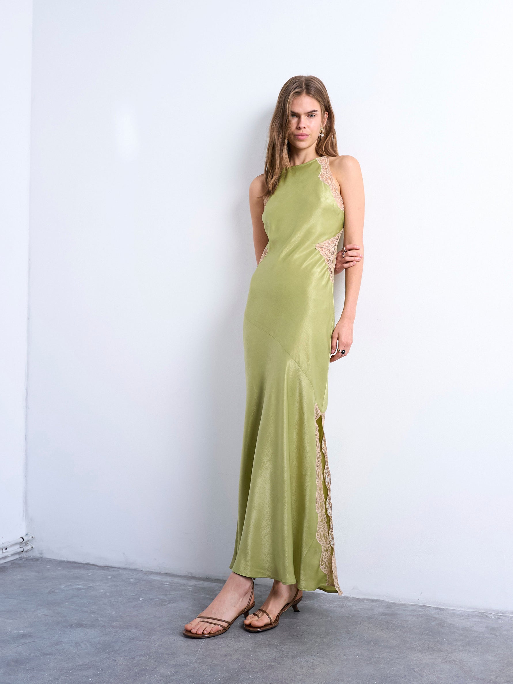 TSJANE Long dress | Medium Green | TOPSHOP TSJANE Long dress | Medium Green | TOPSHOP