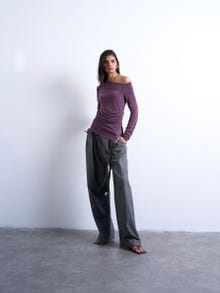 TOPSHOP Regular Fit O-hals Topp -Burgundy - 31000095