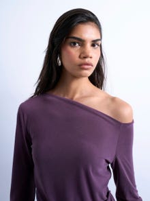TOPSHOP Regular Fit O-hals Topp -Burgundy - 31000095