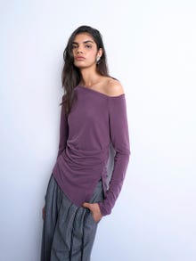 TOPSHOP Regular Fit O-hals Topp -Burgundy - 31000095