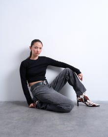 TOPSHOP Tops Regular Fit Col ras du cou -Black - 31000137