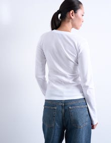 TOPSHOP Regular Fit Crew neck Topp -Snow White - 31000137
