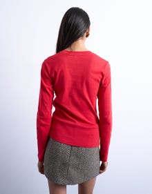 TOPSHOP Regular fit Crewneck Top -Rio Red - 31000137