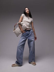 TOPSHOP Regular fit Pyöreä pääntie T-paidat -Beige - 31000138