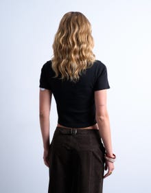 TOPSHOP Regular Fit Crew neck T-skjorte -Black - 31000138