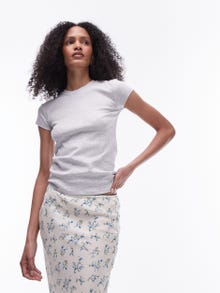 TOPSHOP T-shirts Regular Fit Col ras du cou -Light Grey Melange - 31000138