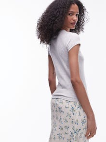 TOPSHOP Normal geschnitten Rundhalsausschnitt T-Shirt -Light Grey Melange - 31000138