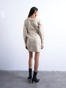 TOPSHOP Vestido corto Corte regular Cuello barco -Chocolate Brown - 31000148