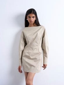 TOPSHOP Normal geschnitten U-Boot Ausschnitt Kurzes Kleid -Chocolate Brown - 31000148