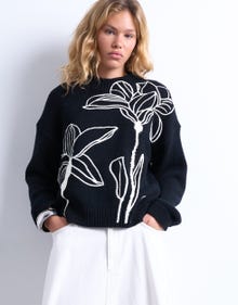 TOPSHOP Normal geschnitten Rundhalsausschnitt Pullover -Black - 31000182