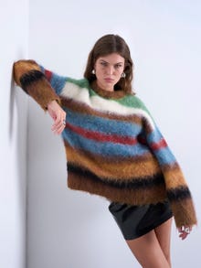 TOPSHOP Regular Fit Crew neck Pullover -Chocolate Brown - 31000185