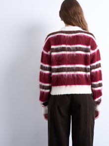 TOPSHOP Regular Fit Crew neck Strikket cardigan -Pink Glo - 31000194