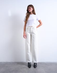 TOPSHOP Weiter Beinschnitt Jeans -White Denim - 31000246