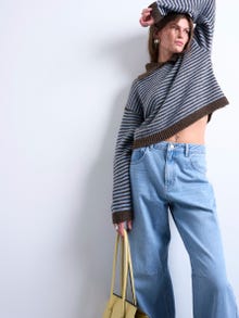 TOPSHOP Klasikinis kirpimas Marškininė apykaklė Megztinis -Blue Iolite - 31000289