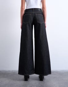 TOPSHOP Široka noga stane Traperice -Black Denim - 31000306