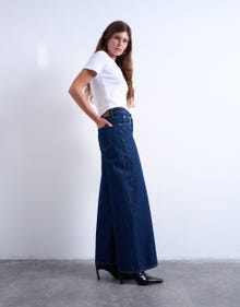 TOPSHOP Široka noga stane Traperice -Dark Blue Denim - 31000307