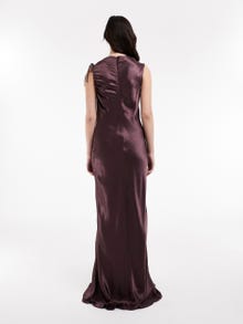 TOPSHOP Vestido largo Corte regular Cuello redondo -Burgundy - 31000362