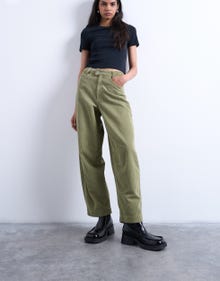 TOPSHOP Krój baryłkowaty Spodnie -Bright Green - 31000383