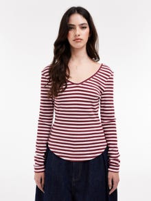TOPSHOP Regular fit U-Hals Top -Burgundy - 31000400