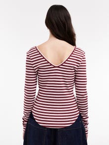 TOPSHOP Regular fit U-Hals Top -Burgundy - 31000400