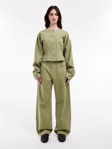 TOPSHOP Bačva stane Traperice -Medium Green Denim - 31000415